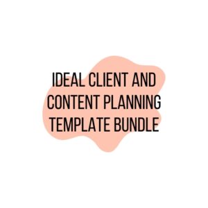 Ideal Client and Content Creation Social Media Planning Template