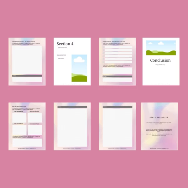 Pretty in Pink Workbook Template 2