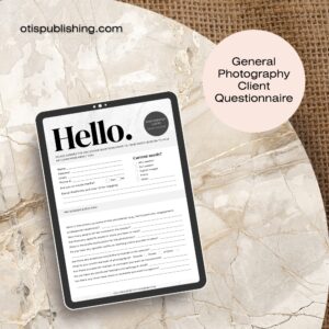 Done For You Photography Client Questionnaire I General Photography 3-page Pre-Session Client Survey for Photographers