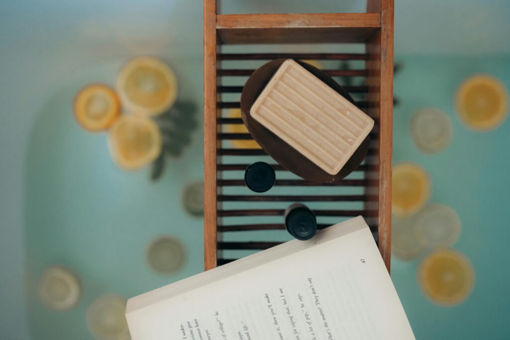 citrus bath and book