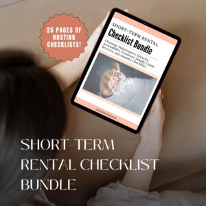 Short Term Vacation Rental Printable Checklist Bundle - Cleaning Maintenance Accessibility Amenity Supply Guest Services Checklists short term vacation rental host checklist bundle mockup